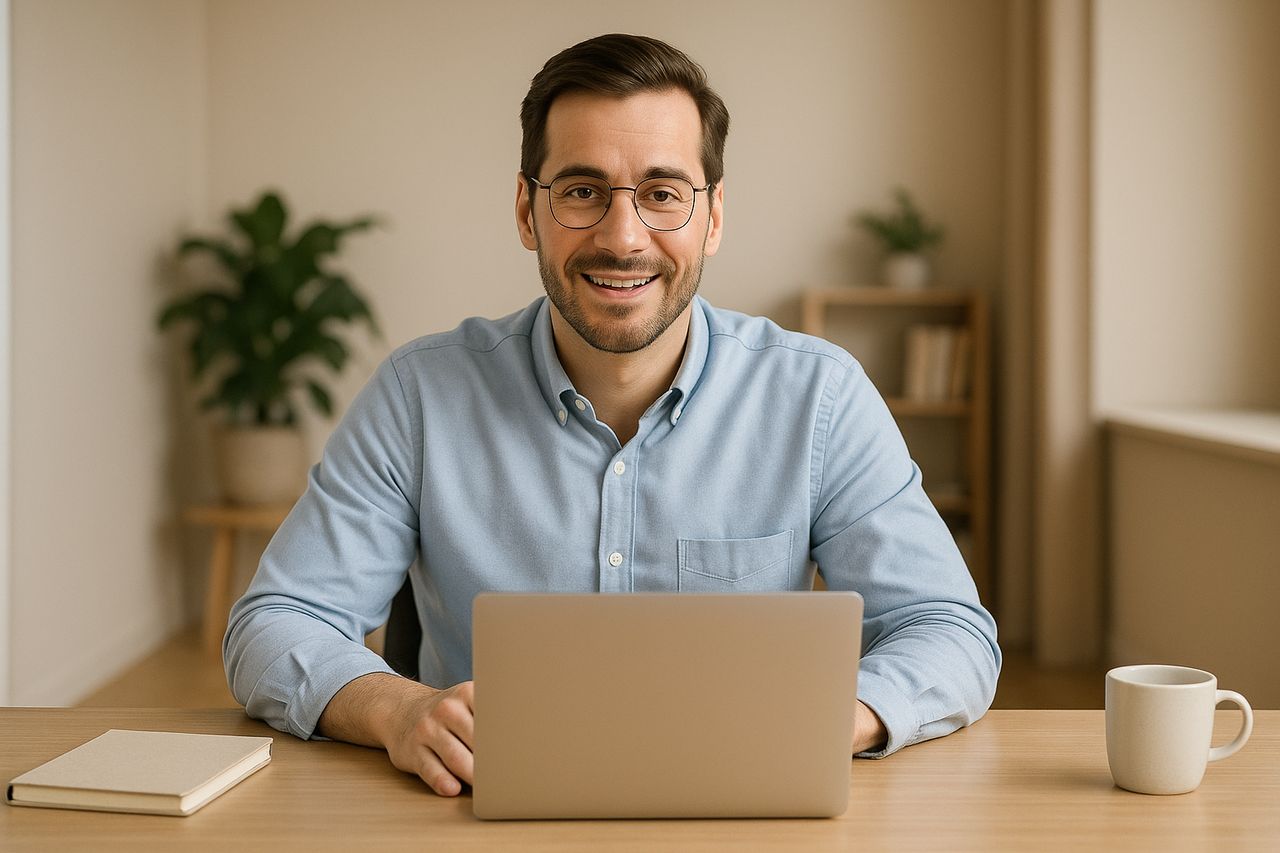 Sales professional recording a personalized Loom video pitch to enhance cold email outreach and boost response rates